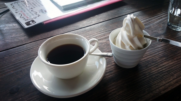 コーヒーとソフトクリーム